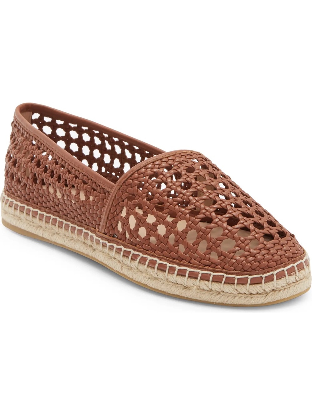 Stuart Weitzman Freya Espadrille Woven Leather Slip-On - Brown